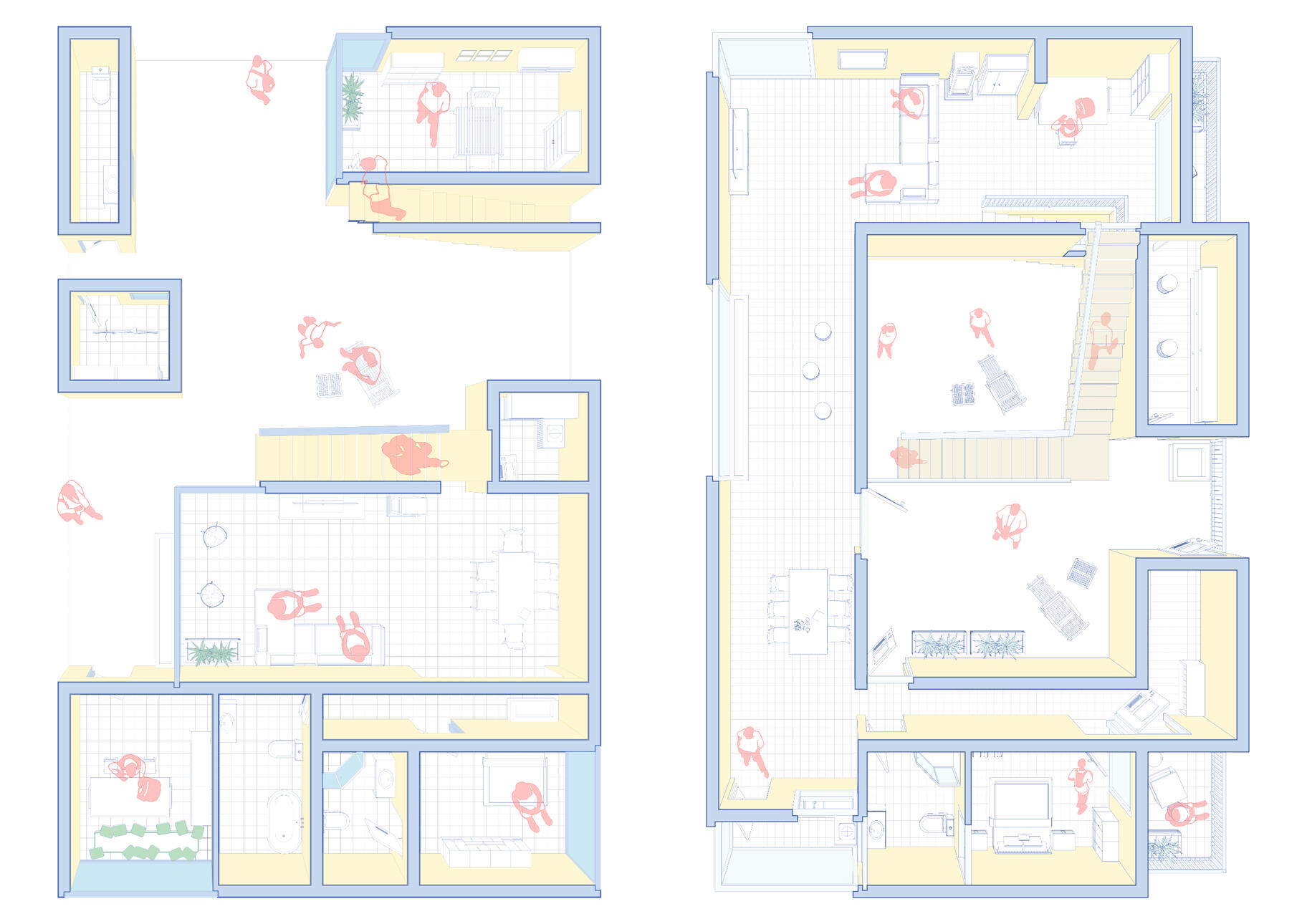 Pianta in stile lineare