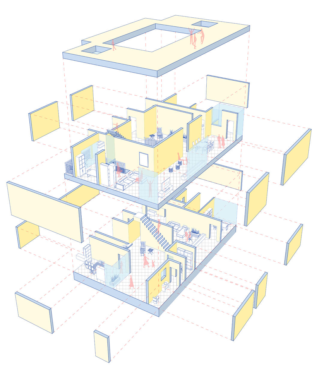 Esploso in stile lineare