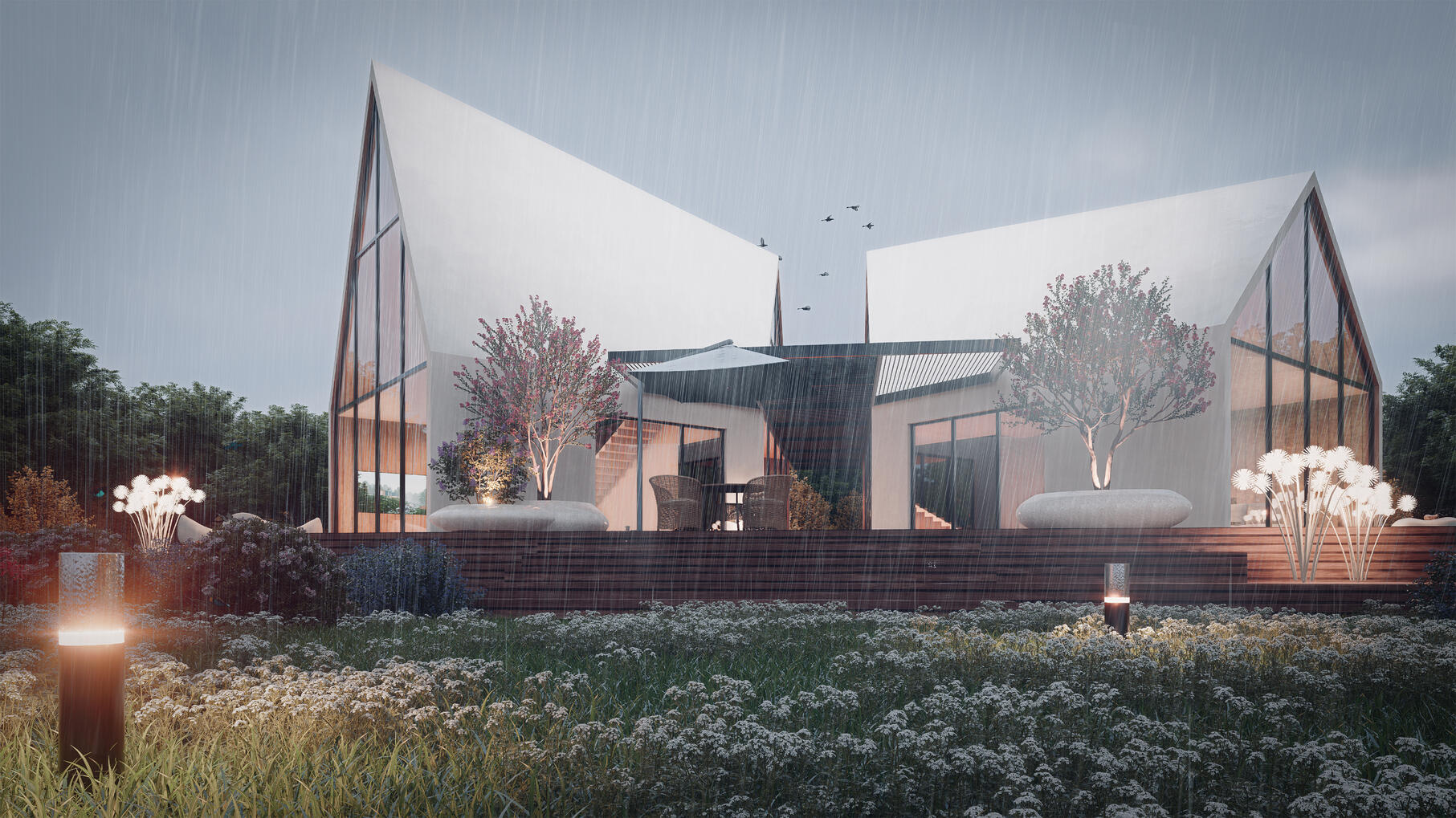 Villa sul lago (Giorno di pioggia)