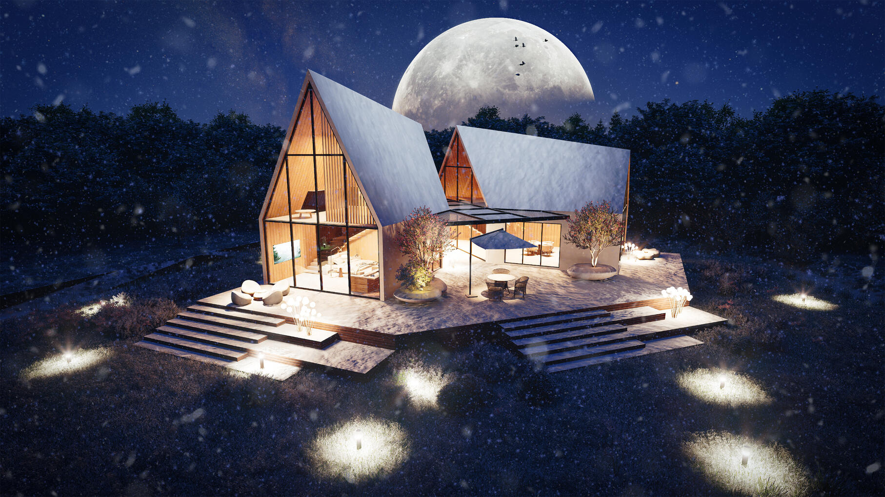 Villa sul lago (Notte d’inverno)