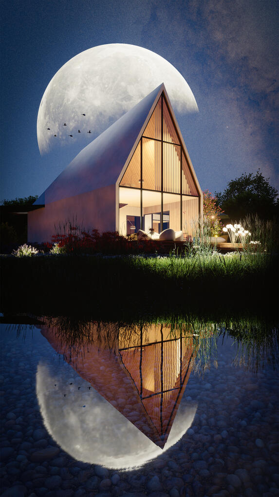 Villa sul lago（Notte di piena estate）